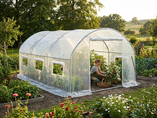 Transparent polytunnel greenhouse cover 2x4.5x2m - product detail