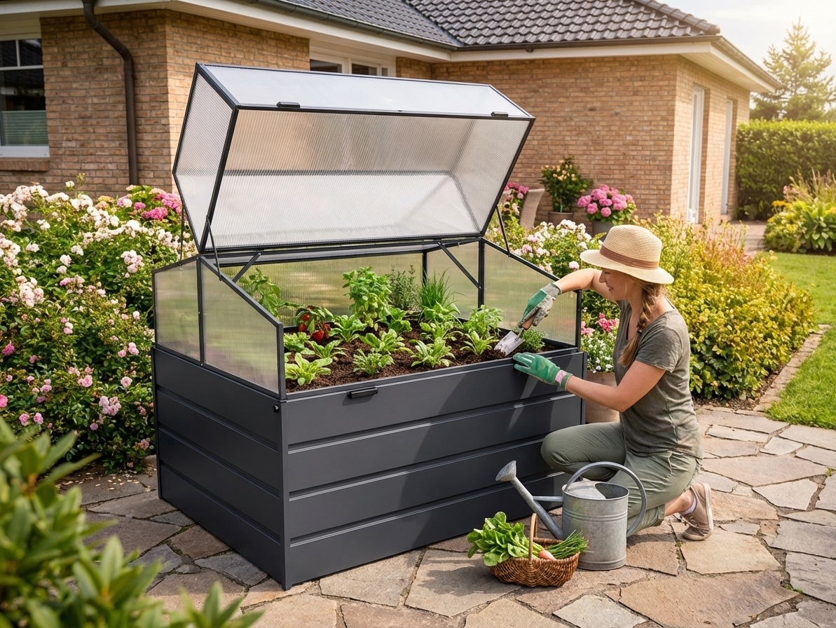 Mini Greenhouse Anthracite Polycarbonate Aluminium for Indoor Outdoor