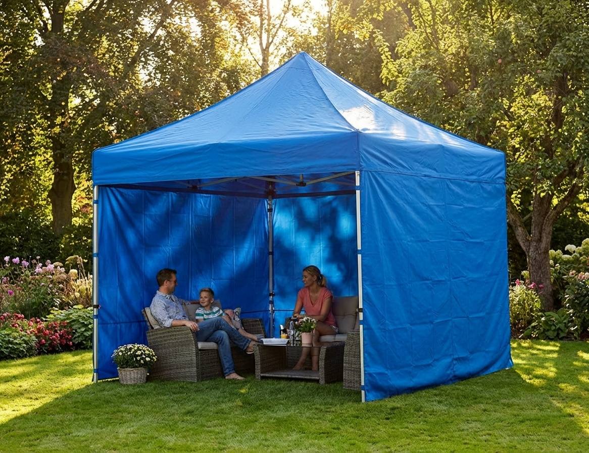 Blue sidewall for FleXtents 3m, durable and waterproof