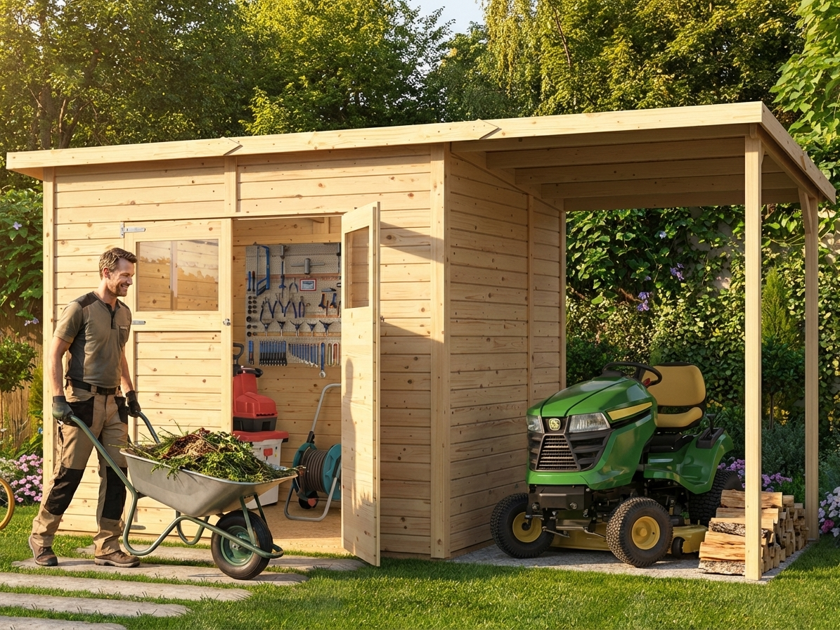 Wooden garden shed made from Nordic Spruce - product detail
