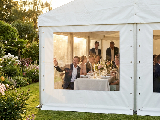 White PVC sidewall with panorama window for marquee