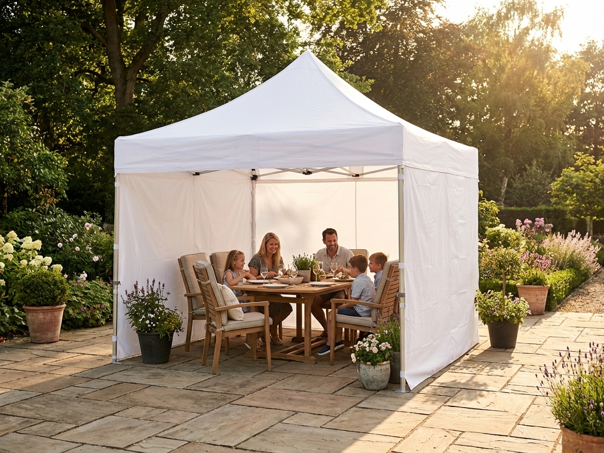 Pop Up Gazebo 3x3m White with Steel Frame