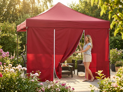 4m red sidewall with zippers for outdoor use