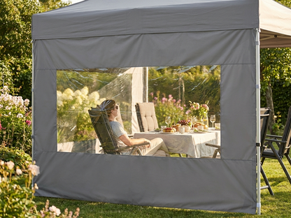 Grey sidewall with panorama window for tents - product detail