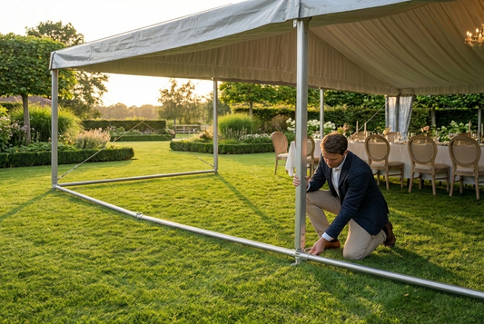 Galvanised steel ground frame for 4x8 m marquee - product detail
