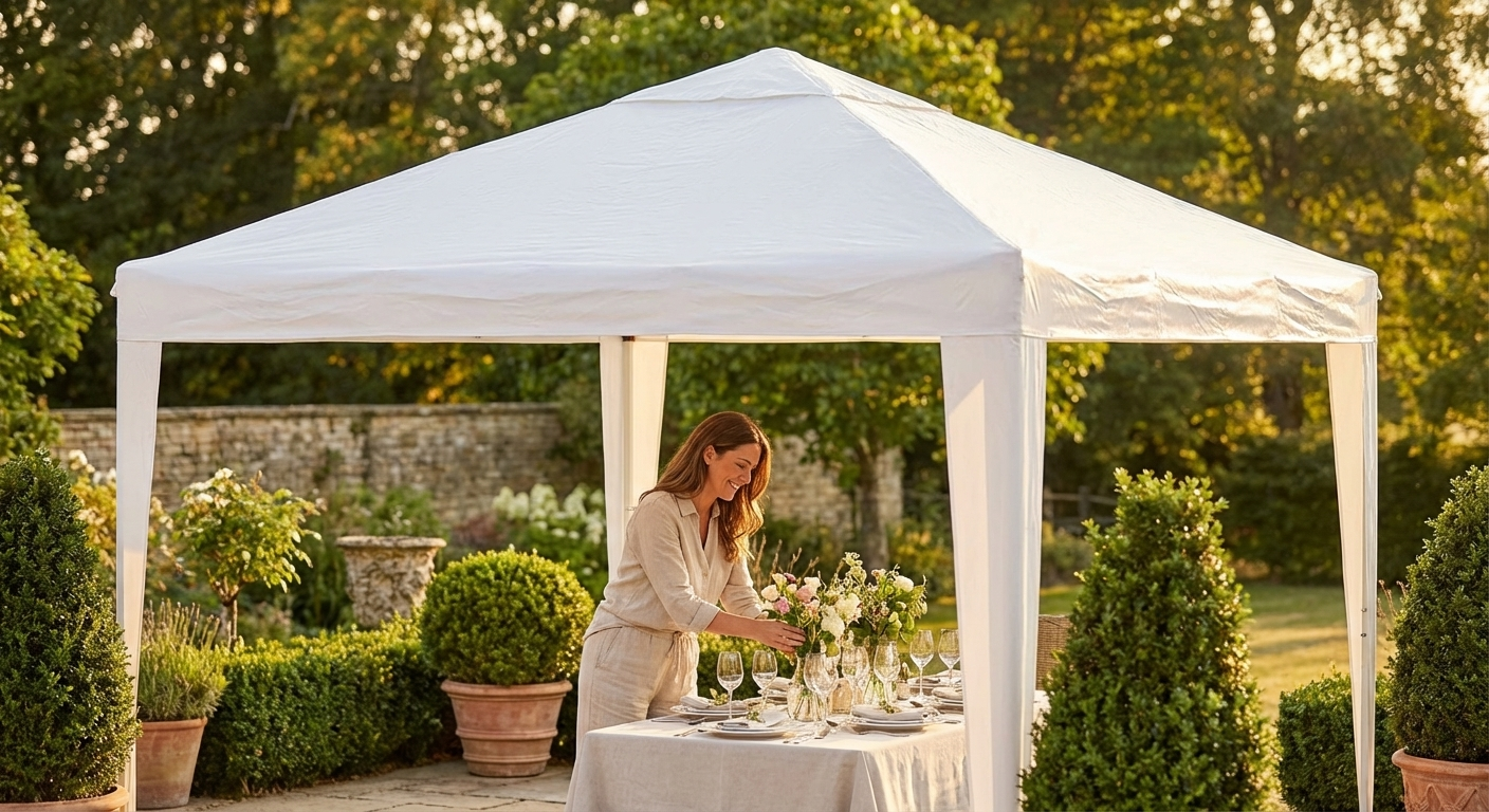 White PVC roof cover for PartyZone Pagoda, 5x5m size - product detail