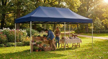 Dark blue pop-up gazebo with aluminium frame for outdoor events - view 3