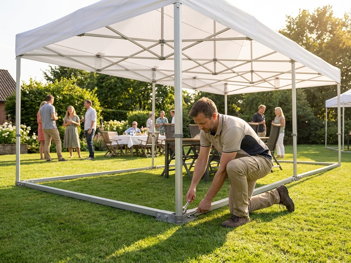 Steel ground bar 4x8 m for tent support - view 3