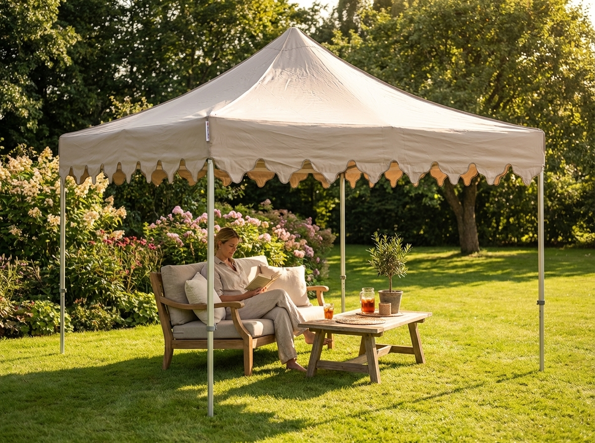 Pop up gazebo in latte with aluminium frame for outdoor events - product detail