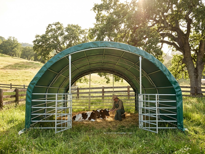 Livestock Shelter 6x6m Green PVC for outdoor use - view 3