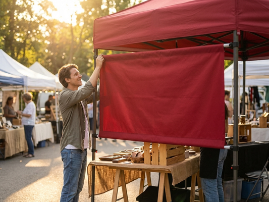 Red Gazebo Sidewall for Outdoor Events - product detail