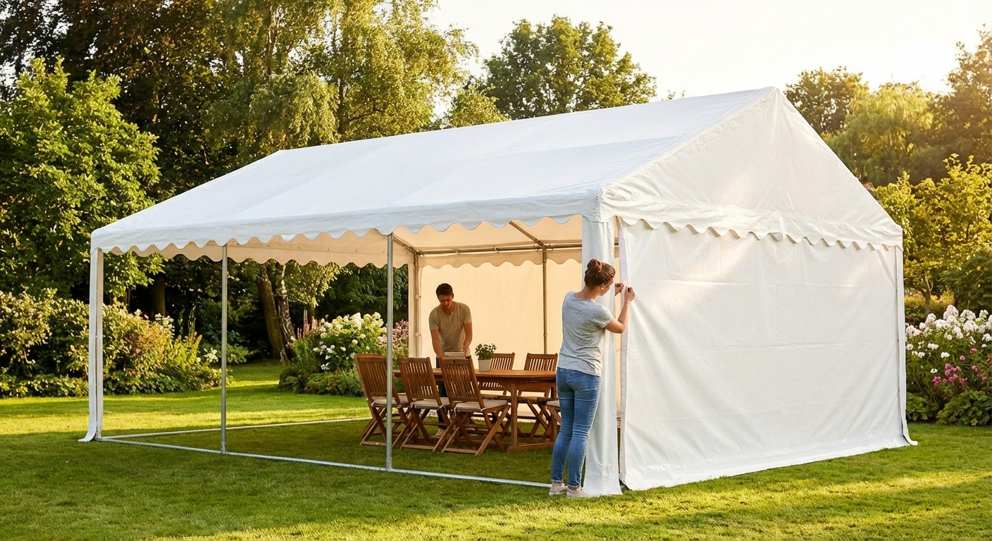 White PVC marquee roof cover 6x10 m - view 3