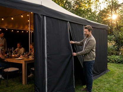 Sidewall zipper panel 4m black for event tents - product detail