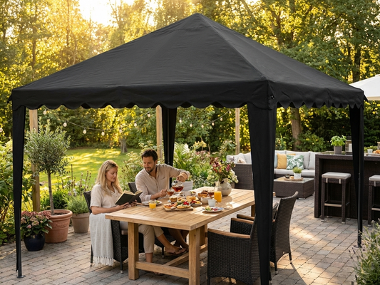 Black polyester roof cover 4x4 m for outdoor protection