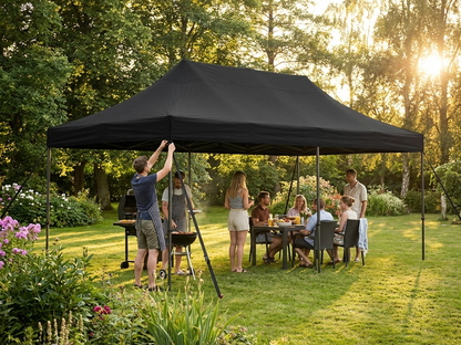 Black pop up gazebo roof cover 4x8m for outdoor events - view 3