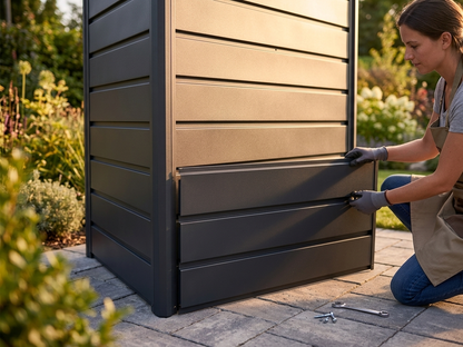 Anthracite metal shed side panel, 1.63x1.84 m - product detail