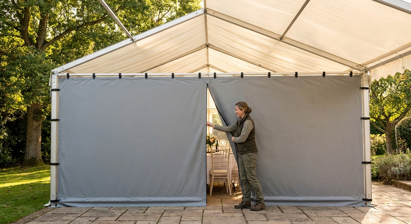 White PVC Marquee Partition Wall 4m - view 3