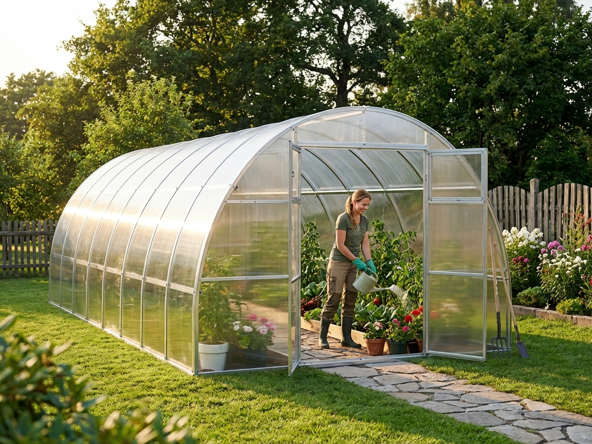 Durable Silver Polycarbonate Greenhouse for Domestic and Commercial Use - view 3