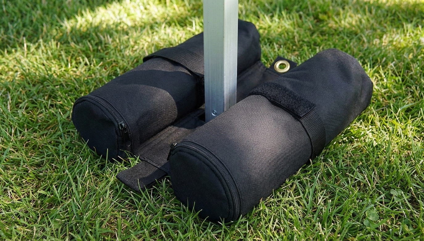 Black heavy duty sandbags made of polyester with PVC backing