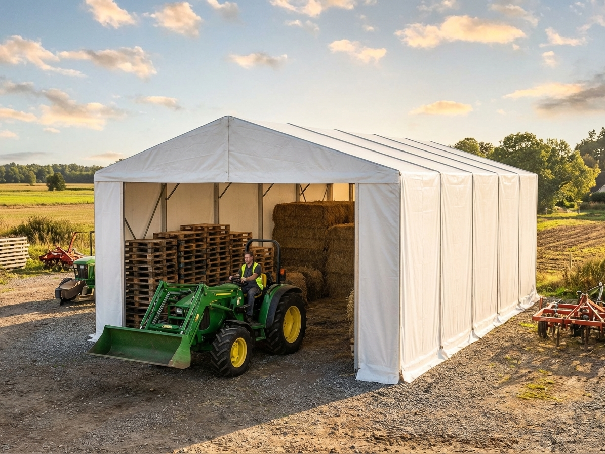 Storage Shelter 7.5x10x5.4 m White, Heavy PVC and Steel - view 3