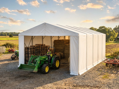Storage Shelter 7.5x10x5.4 m White, Heavy PVC and Steel - view 3