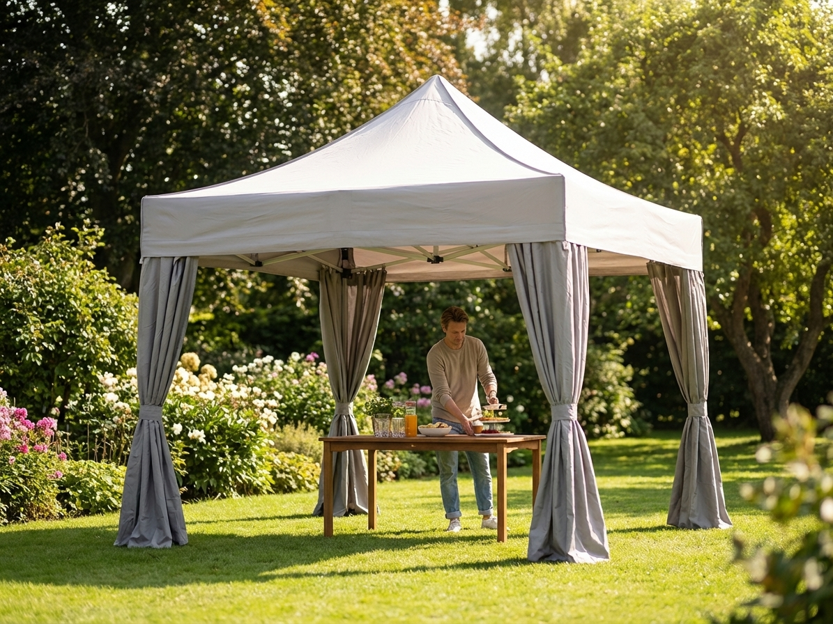 Pop Up Gazebo 3x3m Latte with Steel Frame for Outdoor Events - view 3