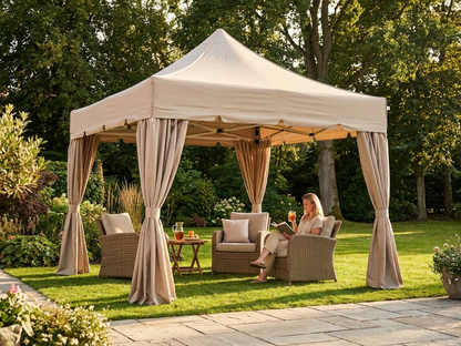 Pop up gazebo 4x4m Latte with steel frame for outdoor events - view 3