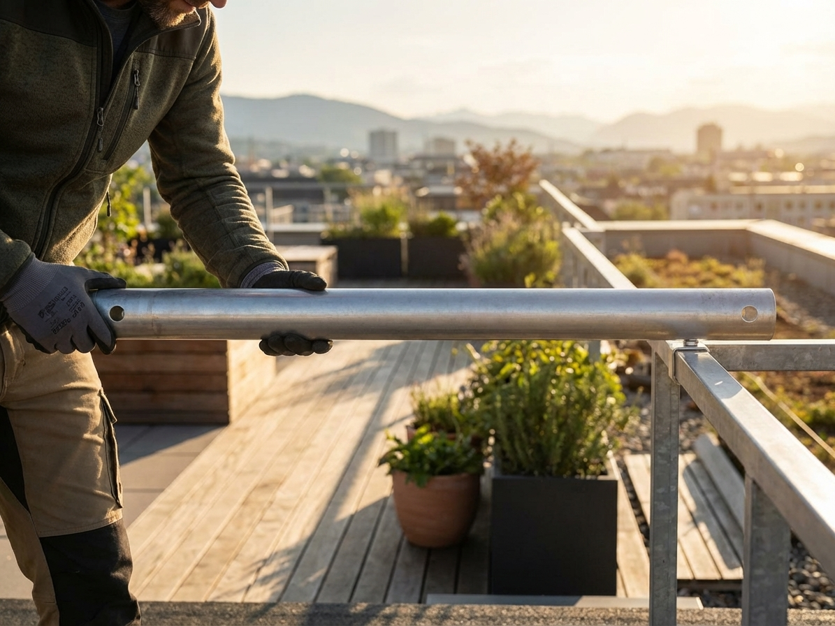 Galvanised steel tube 50 mm diameter for roofing use