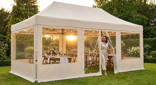 Transparent sidewall kit for 4x6m gazebo, polyester with PVC