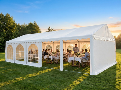 White PVC Marquee with Galvanised Steel Frame for Events