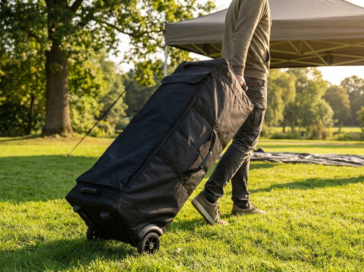 Black carry bag with wheels for outdoor events - view 3
