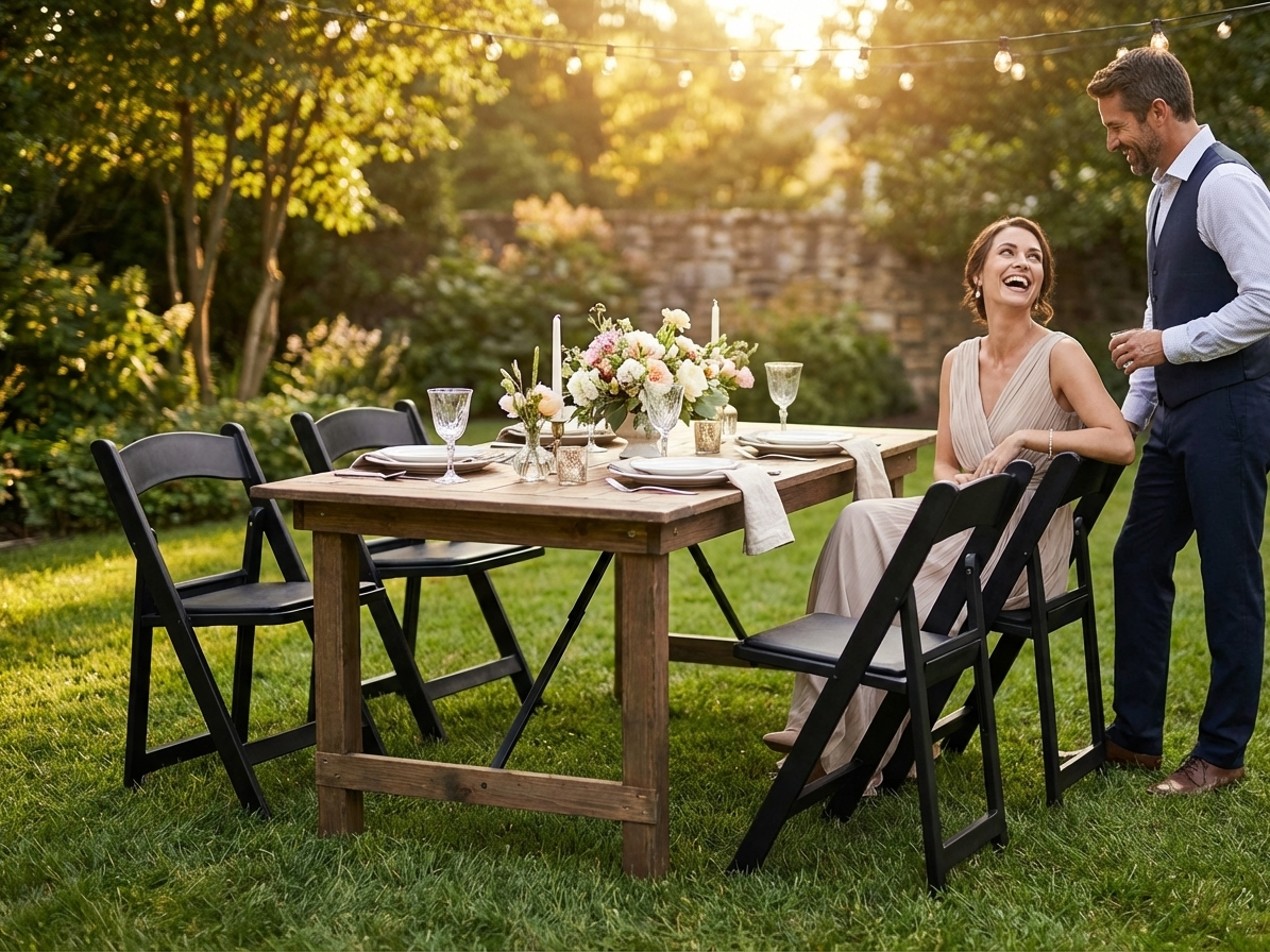 Padded folding chairs in black with PU leather for indoor and outdoor use - view 3