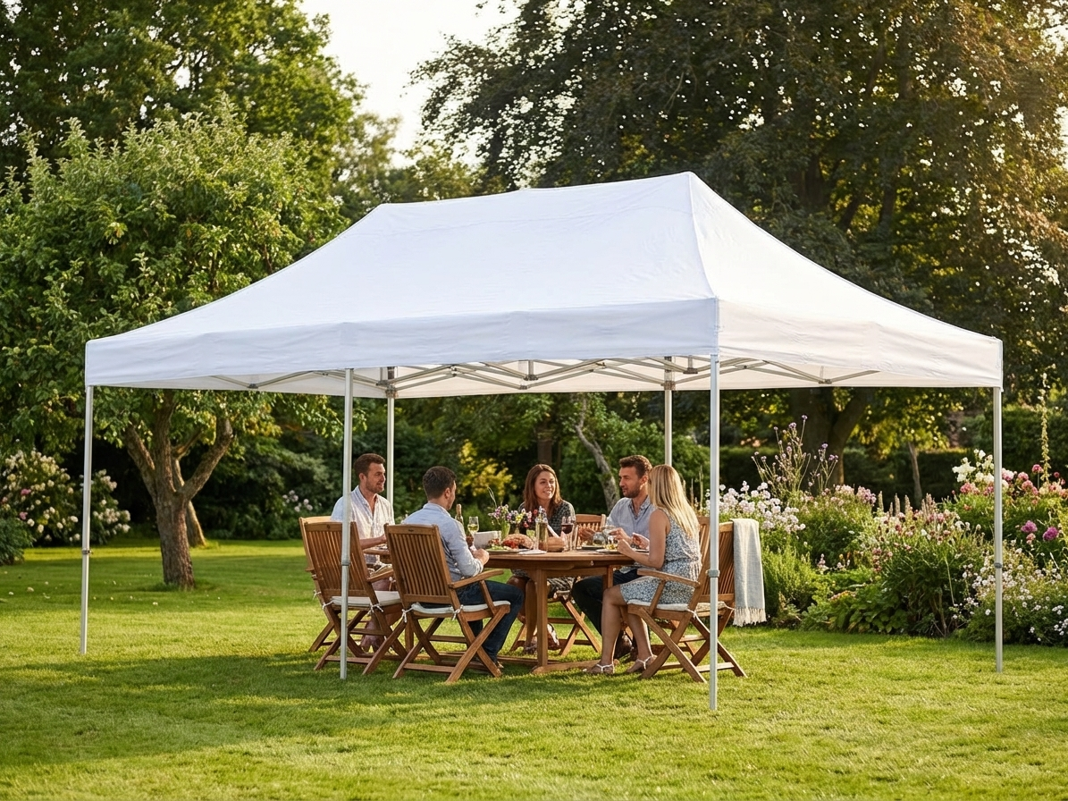 Pop up gazebo 6x6 m white with aluminium frame for outdoor events - view 3