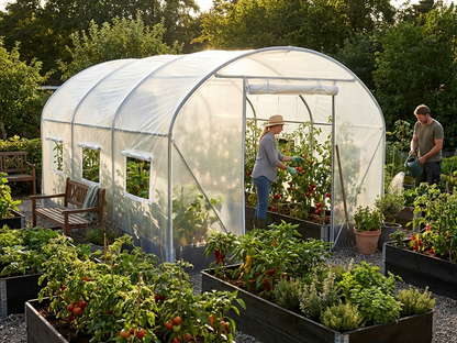 Transparent polytunnel greenhouse cover 4x4x2m for plant protection - view 3