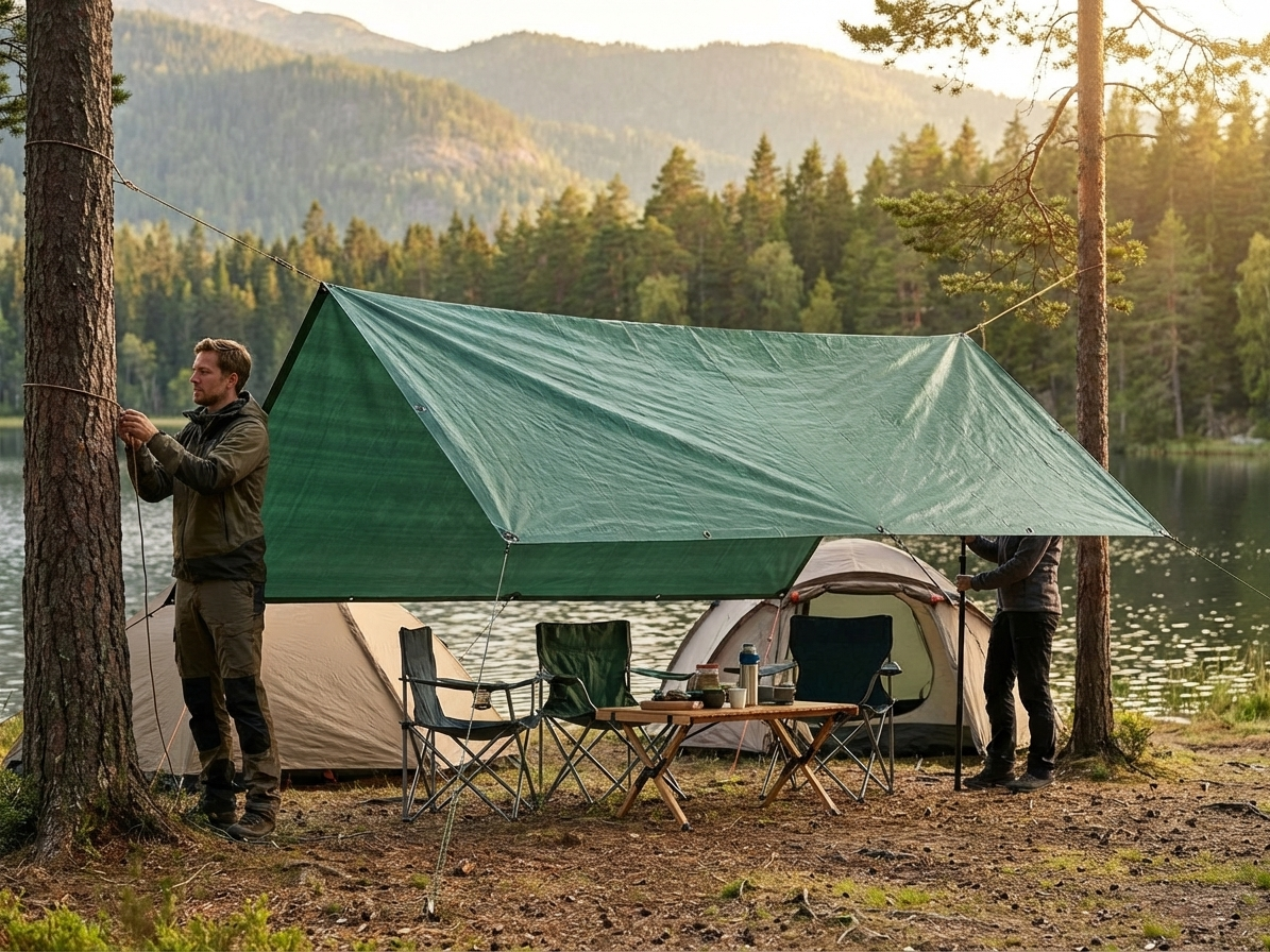 Green TPO tarpaulin 3.5x7 m for outdoor use