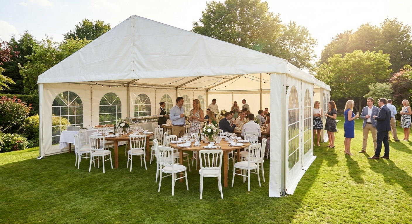 White PVC Marquee 6x12m Event Shelter