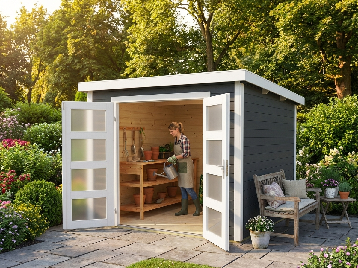 Wooden Shed 2.5x2 m Dark Grey made from Nordic Spruce - view 3