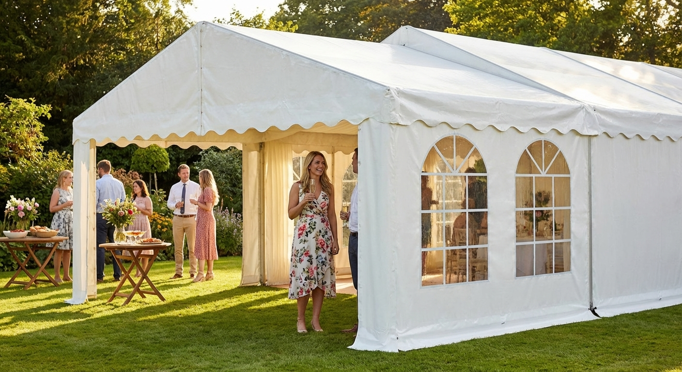 PVC Tent Extension 4m White for Outdoor Events - view 3