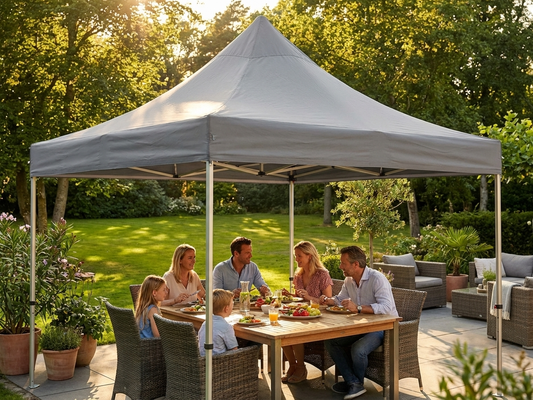 Grey gazebo roof cover in 4x8m size made from 300D polyester with PVC backing - product detail