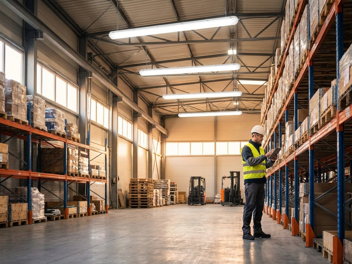 Industrial LED Fixture in White for warehouse and commercial use - view 3