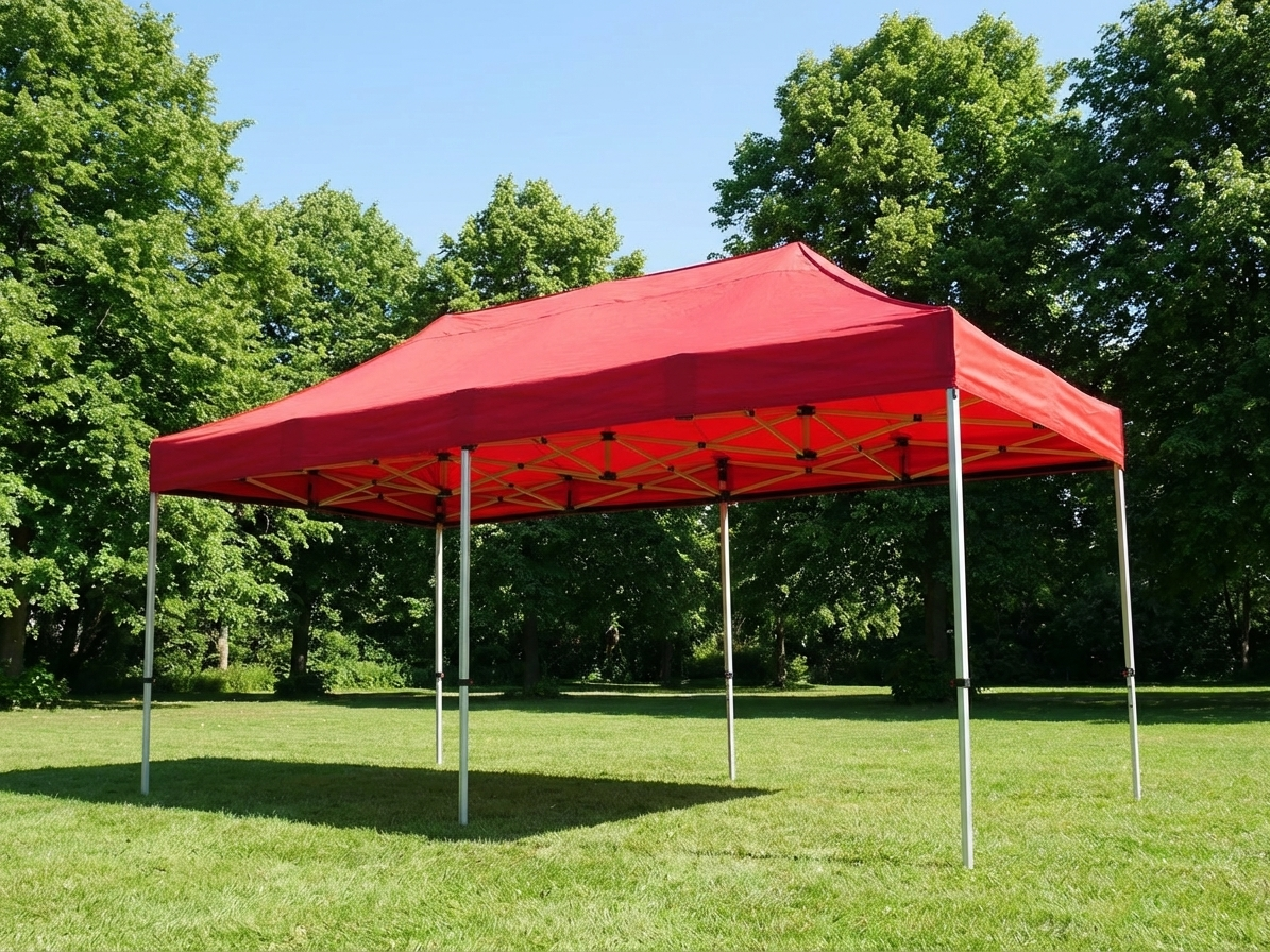 Red pop up gazebo 3x6m with aluminium frame for outdoor events