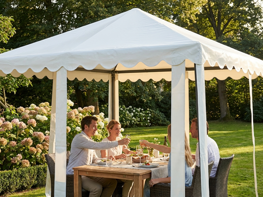 PVC roof cover for 4x4m pagoda, white, waterproof and fire safe - product detail