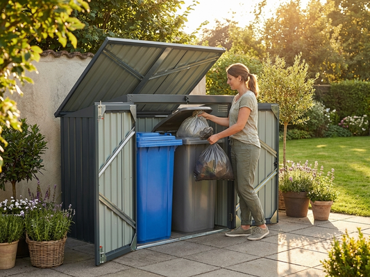Anthracite bin storage unit made of galvanised steel - product detail