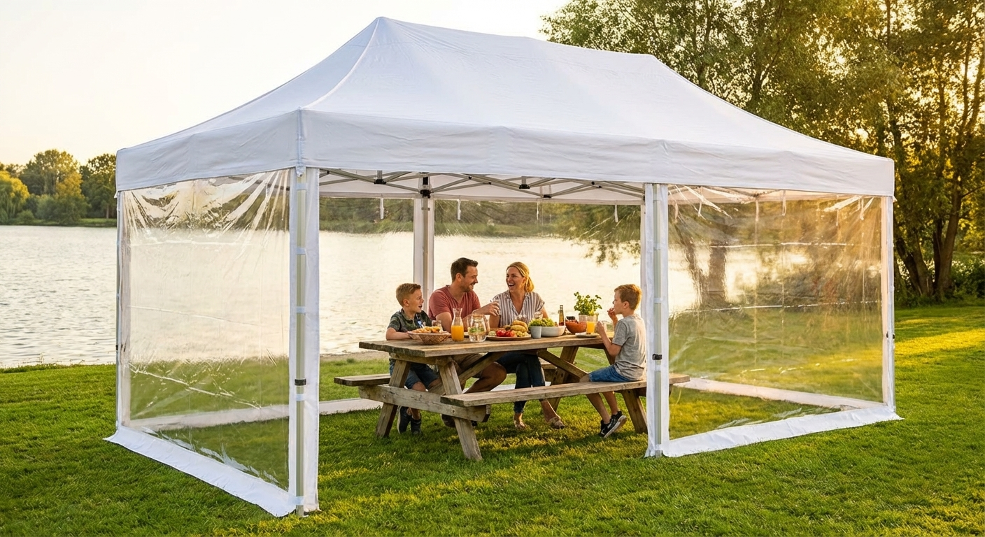 Clear pop up gazebo with aluminium frame for outdoor events - product detail