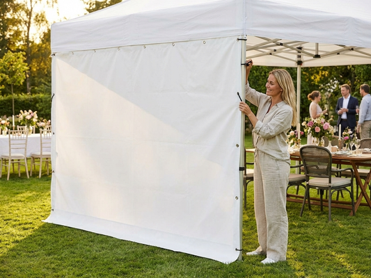 White PVC sidewall for marquee, durable and waterproof