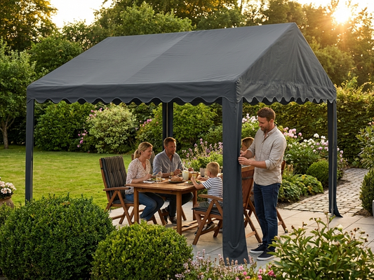 Dark grey marquee roof cover 4x4 m for outdoor use