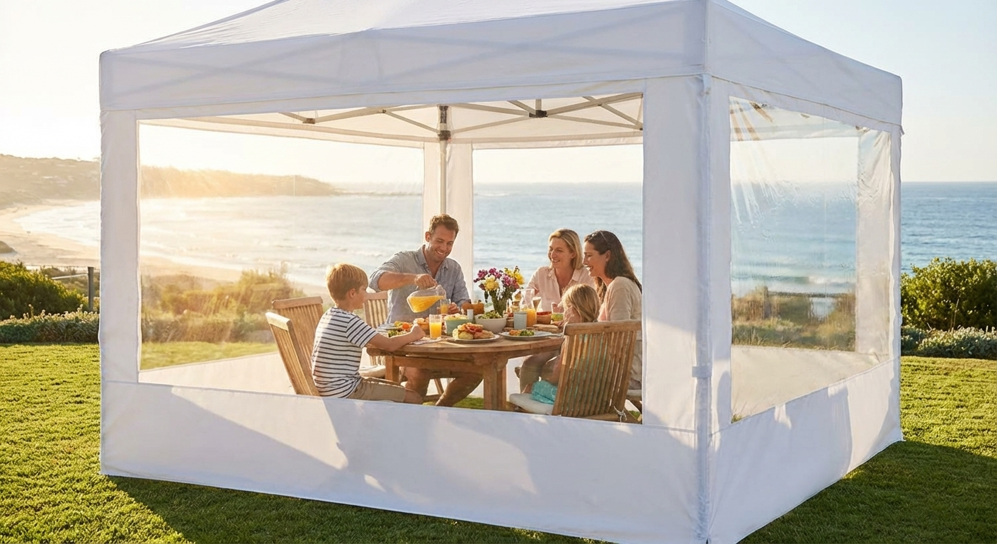 Clear pop up gazebo with aluminium frame, 3x3m size - product detail