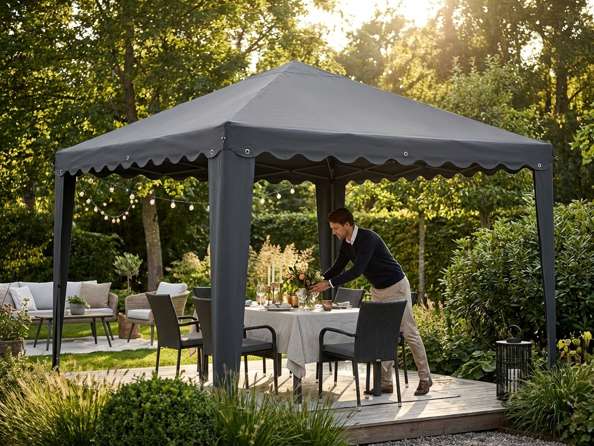 Dark Grey PVC/Polyester Marquee Roof Cover 3x3 m