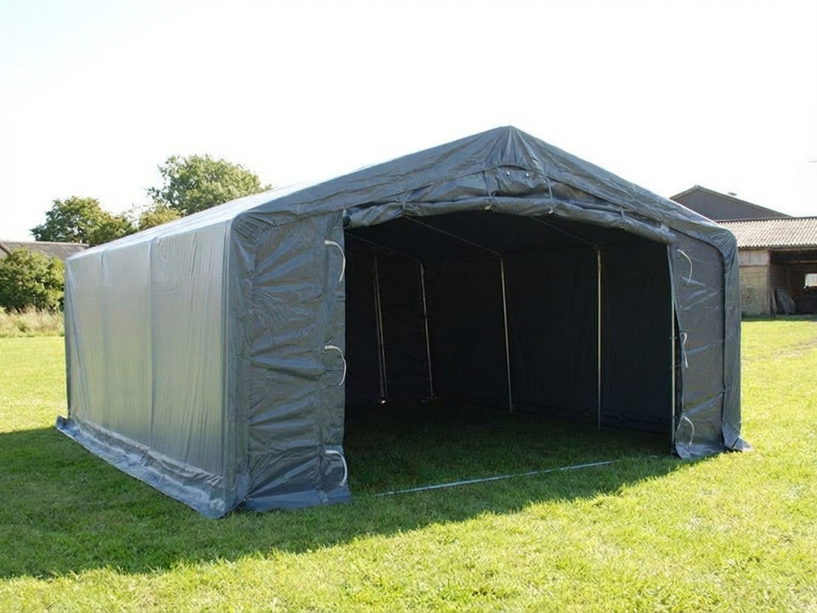 Grey PVC and Steel Storage Shelter for Industrial Use - product detail