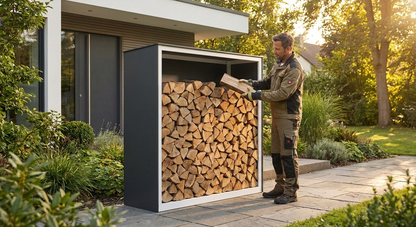 Wood Storage Shed in Anthracite/White, perfect for outdoor use - view 3